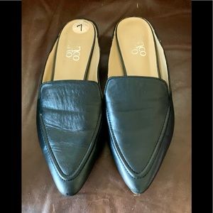 Black Leather flats